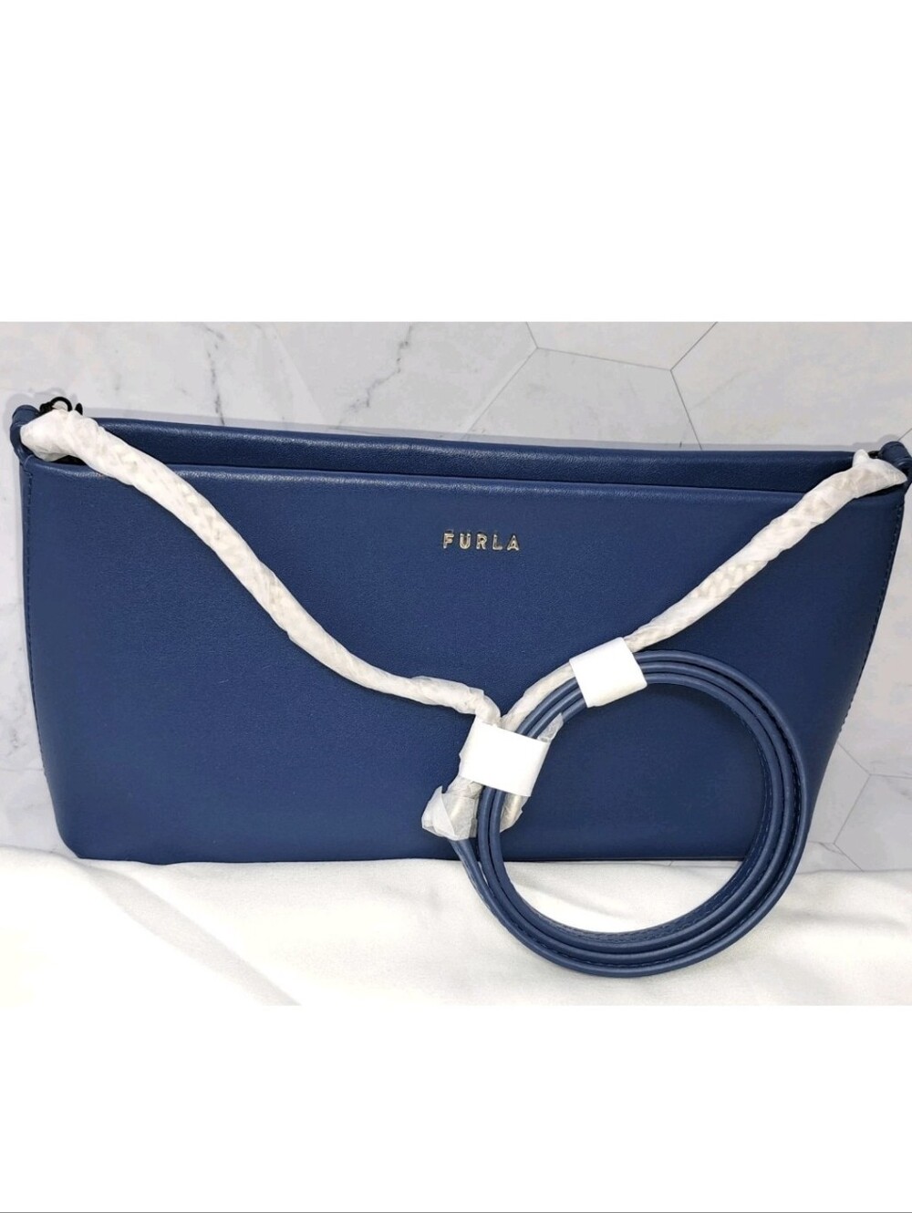Furla Vitello Sidney Mini Crossbody Shoulder Bag - Blue NWT